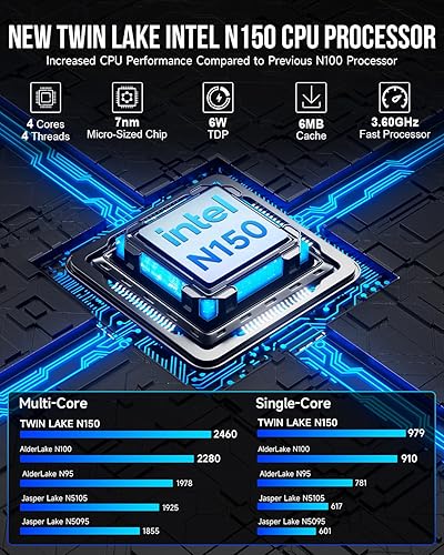 Miniatura 2 de GMKtec Mini PC N100, G3 Intel Alder Lake N100 Windows 11 Pro (3.4 GHz), 8 GB DDR4 RAM 256 GB PCIe M.2 SSD, computadora de escritorio 4K Dual HDMI
