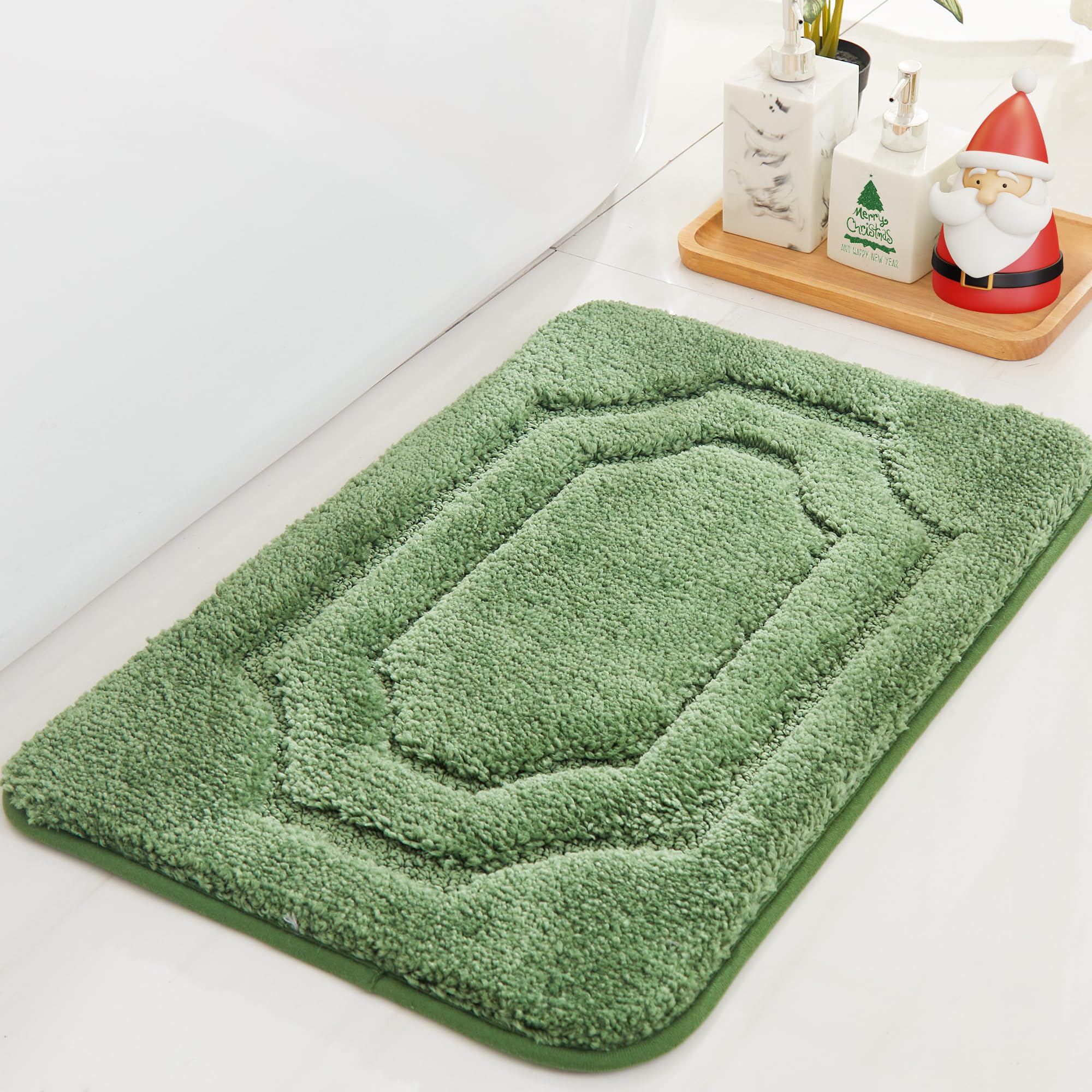 BEQHAUSE-Bathroom-Rugs-Non-Slip-Bath Mats for Bathroom Soft and Absorbent Polyester Bath Mat Machine Washable Quick Dry Shaggy Shower Mat for