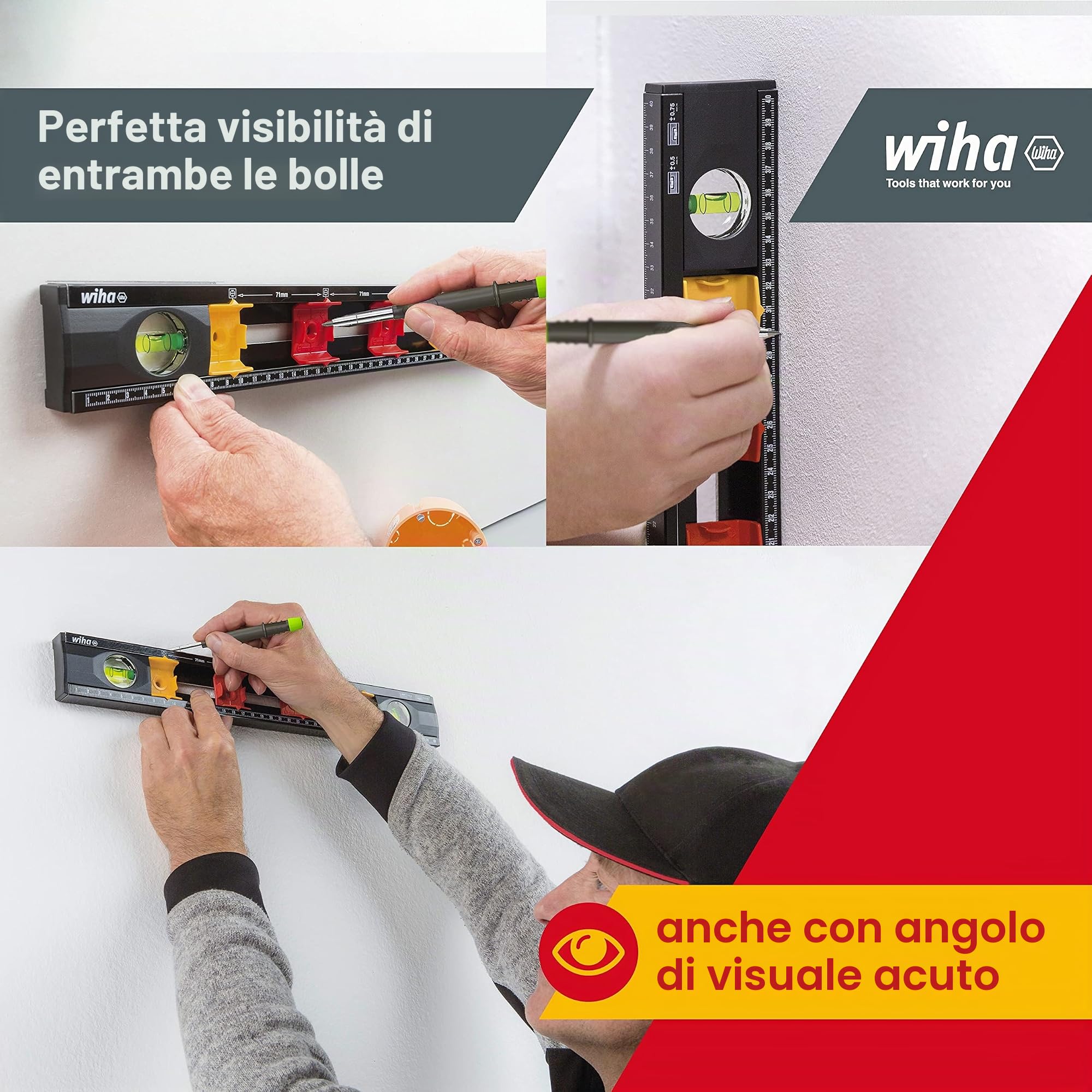 Nivel de burbuja de aire para electricistas