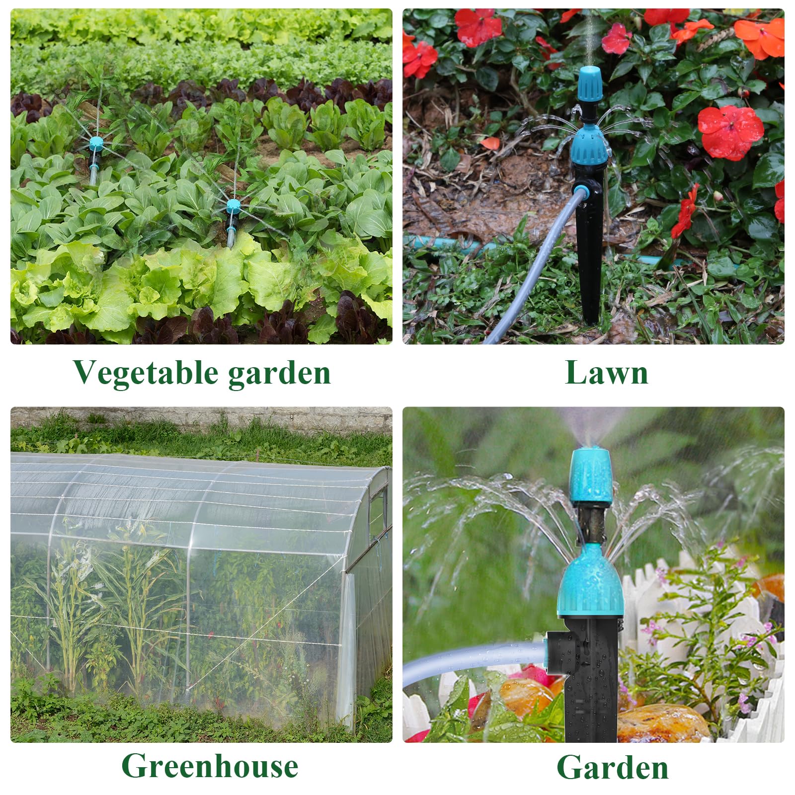 Kit de Sistema de Riego por Goteo con Temporizador Automático de Agua de 2 Zonas con Pantalla LCD,Temporizador de Riego con Nuevo Conector Rápido Antifugas para Jardín,Césped