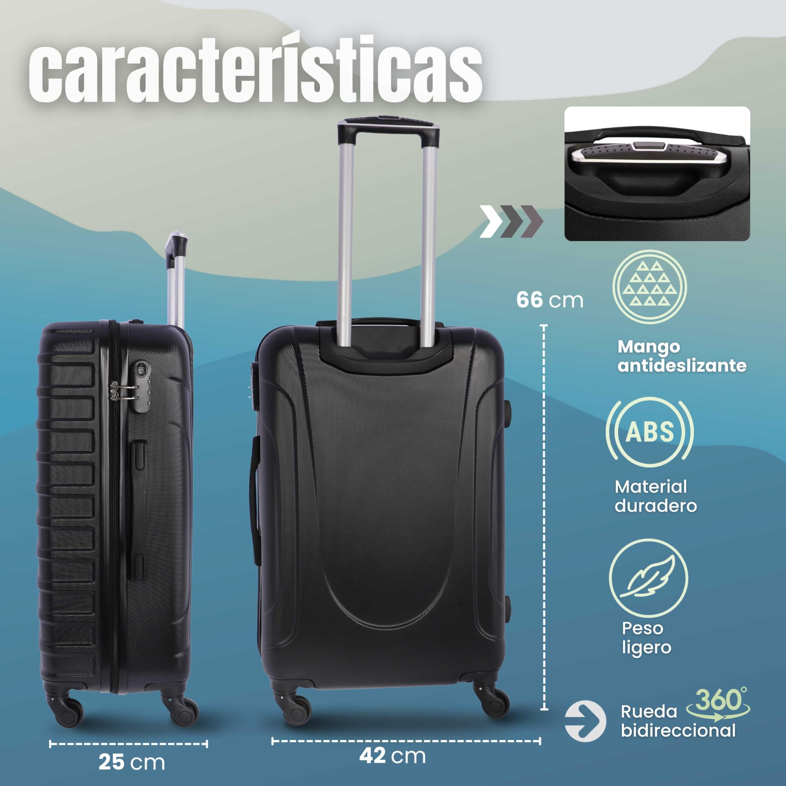 Coronel Tapioca Maleta Mediana 23 kg | Maleta de Viaje Rígida con 4 Ruedas Dobles 360º, Candado numérico y Asa Telescópica | Equipaje Resistente al Agua para Viajes en Avión — view 2