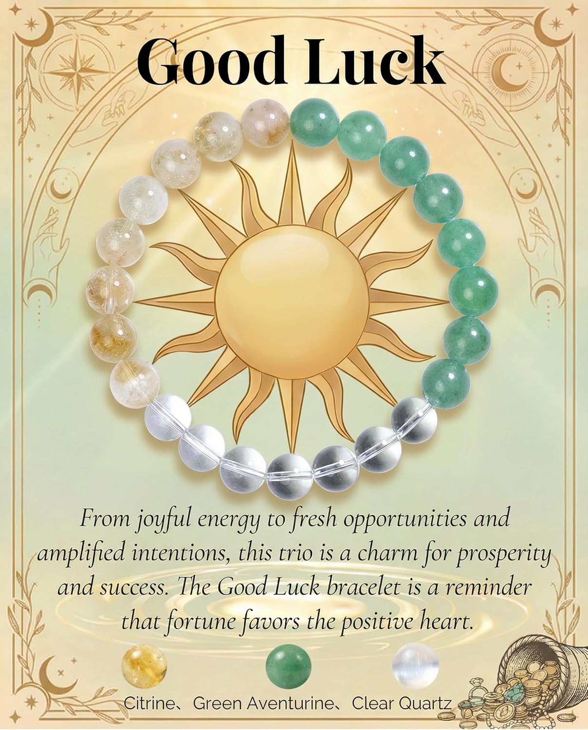 Bivei Protection Bracelet, Strength Crystal Healing Bracelet 8MM - Spiritual Stretch Beaded Jewelry for Women Men Gift