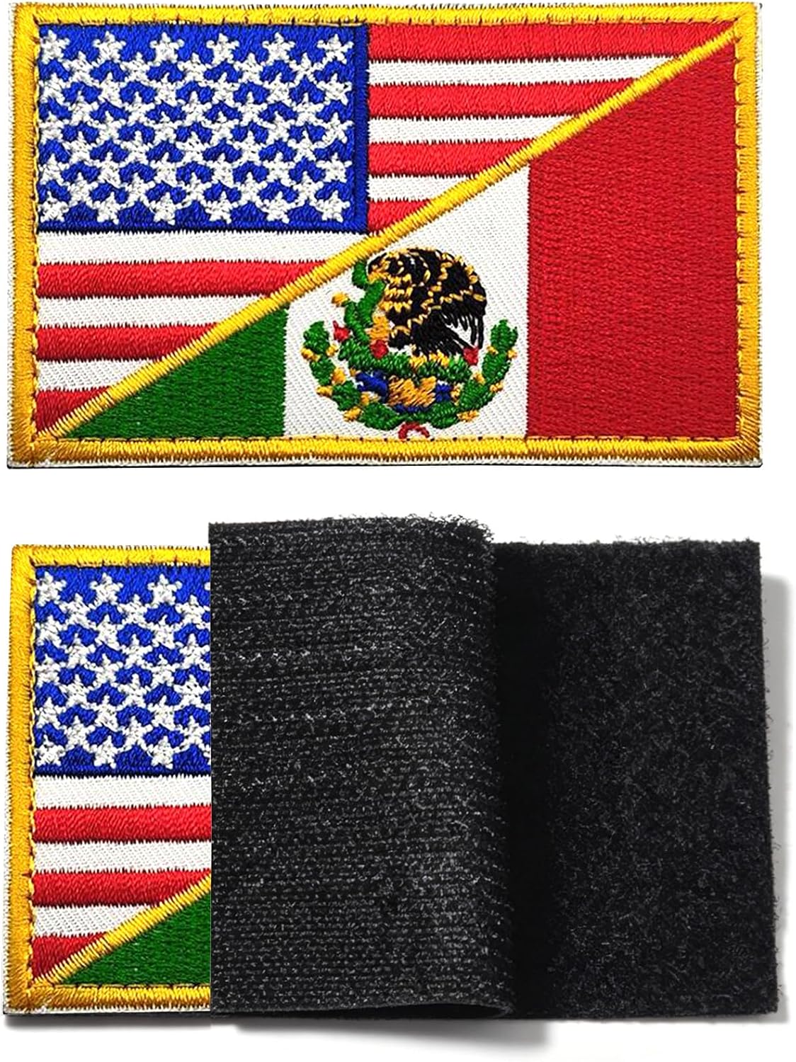 2 PCS Mexican Flag Patch,Embroidery Patches for Tactical Backpack,Mexico Flag Hook and Loop Patch,Military Patches for Hats Backpacks Jackets T-Shirt