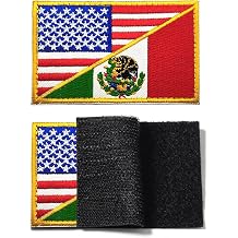 2 PCS American Mexican Flag Patch,USA Patch Hook and Loop,Mexico Velcro Patch for Tactical Military Morale,US Flag Military Embroidery Patches for Tactical Hats Backpacks Jackets T-Shirt
