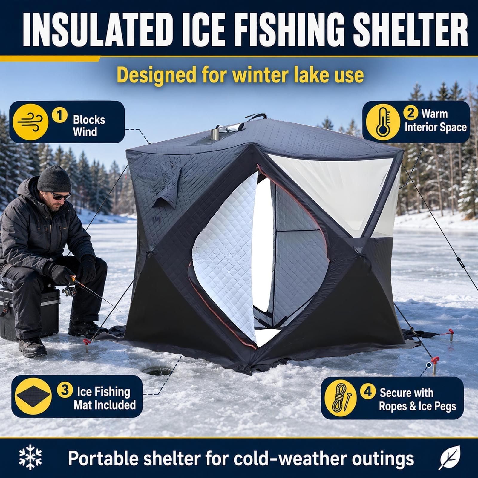 Saunazelt Outdoor 2-4 Personen mit Kaminöffnung und Bodenmatte 1818