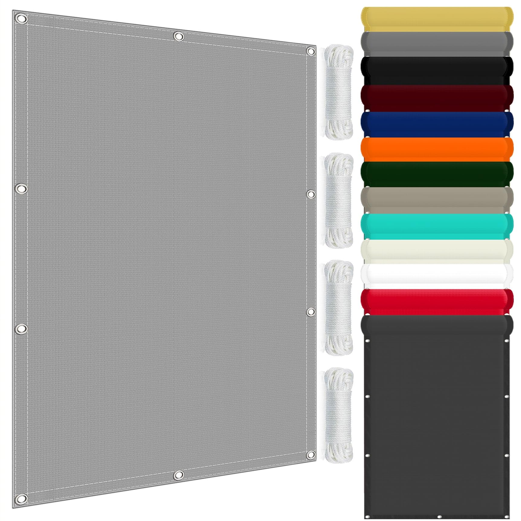 Voile d'ombrage 240 x 310 cm gris clair imperméable et résistante