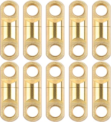 Heavy Duty Fishing Swivels Saltwater, 10Pcs Fast Rotating Copper Barrel Fish Swivel High Strength Swivel Connectors for Sea Ocean Fishing (3.5mm)