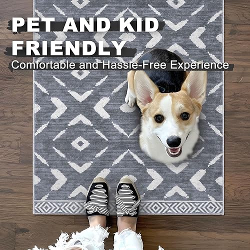 Miniatura 2 de KILOCOCO Alfombra de pasillo lavable para pasillos, alfombra de pasillo antideslizante, envejecida, alfombra de pasillo para lavandería, alfombra de