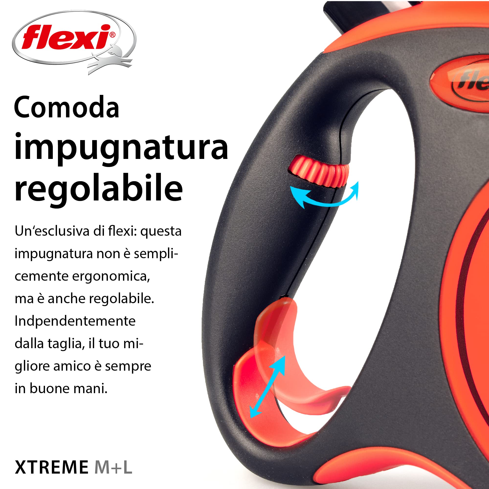 Guinzaglio Flexi Xtreme M, 5 m, cinghia, fino a 35 kg