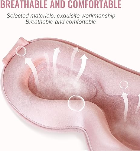 Miniatura 2 de Máscara para dormir, máscara de ojos mejorada 3D con contorno profundo para dormir, cubiertas de ojos sin presión, 99% bloquean la luz con correa