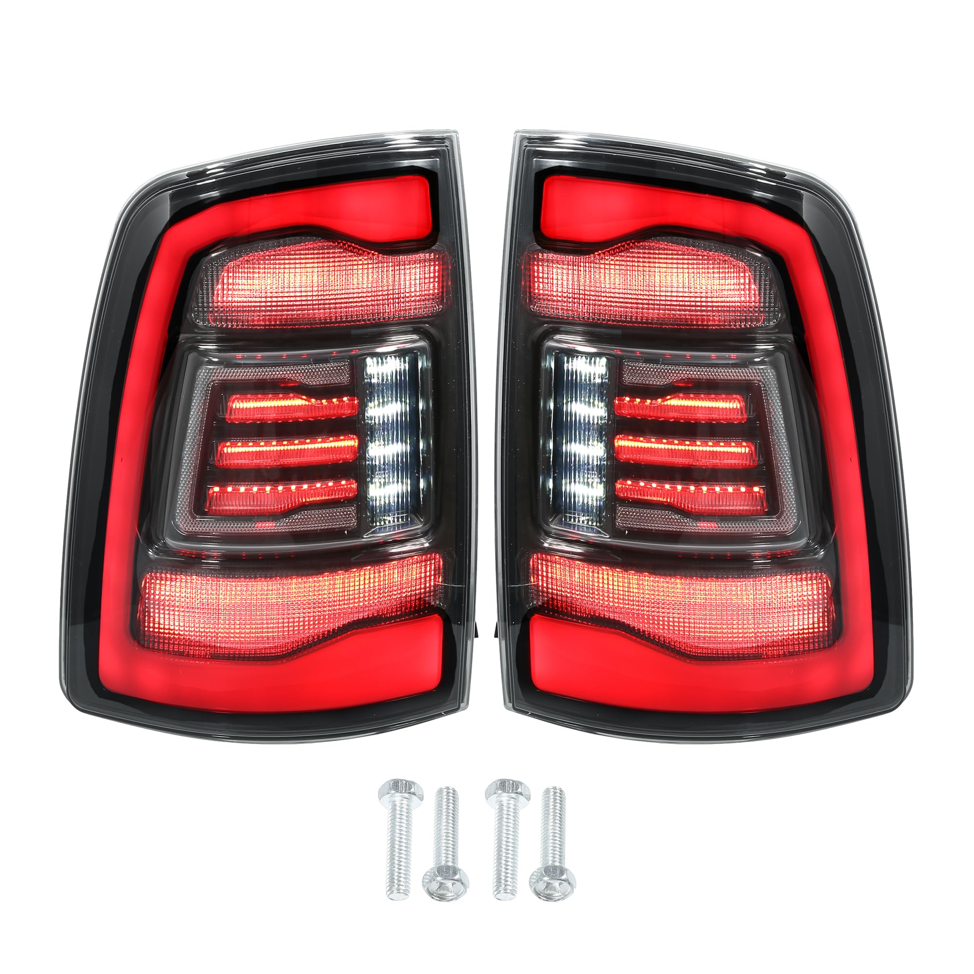 Photo 1 of OLED Tail Lights Assembly - Car Rear Sequential Turn Signal and 3D Dynamic Animation Lighting with Running Light - for Ram 1500 2009-2018 Plastic Clear - 1 Pair
