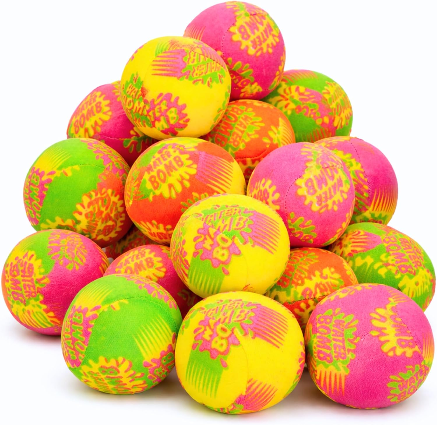 Liberty Imports 24 PCS Splash Water Balls with Mesh Bag - 2" Mini Super Splashers Water Bombs Absorbent Balls for Swimming Pool Toys, Outdoor Summer Beach Activities for Kids Bulk Party Favor Games