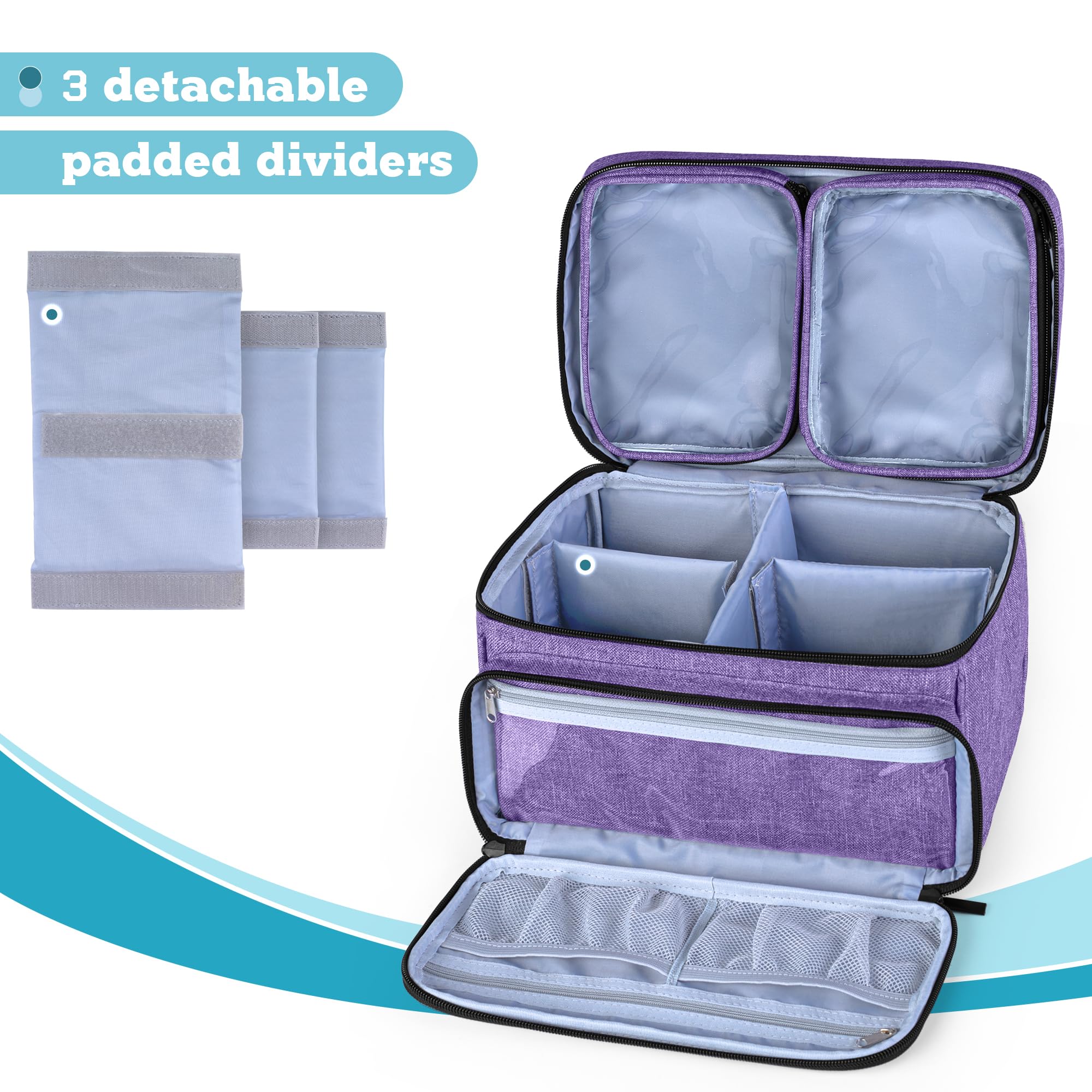 Luxja Medizinische Tasche, Notfalltasche für Medizinisches Zubehör, Medikamententasche für unterwegs, Medizintasche für Erste Hilfe Sets, Lila