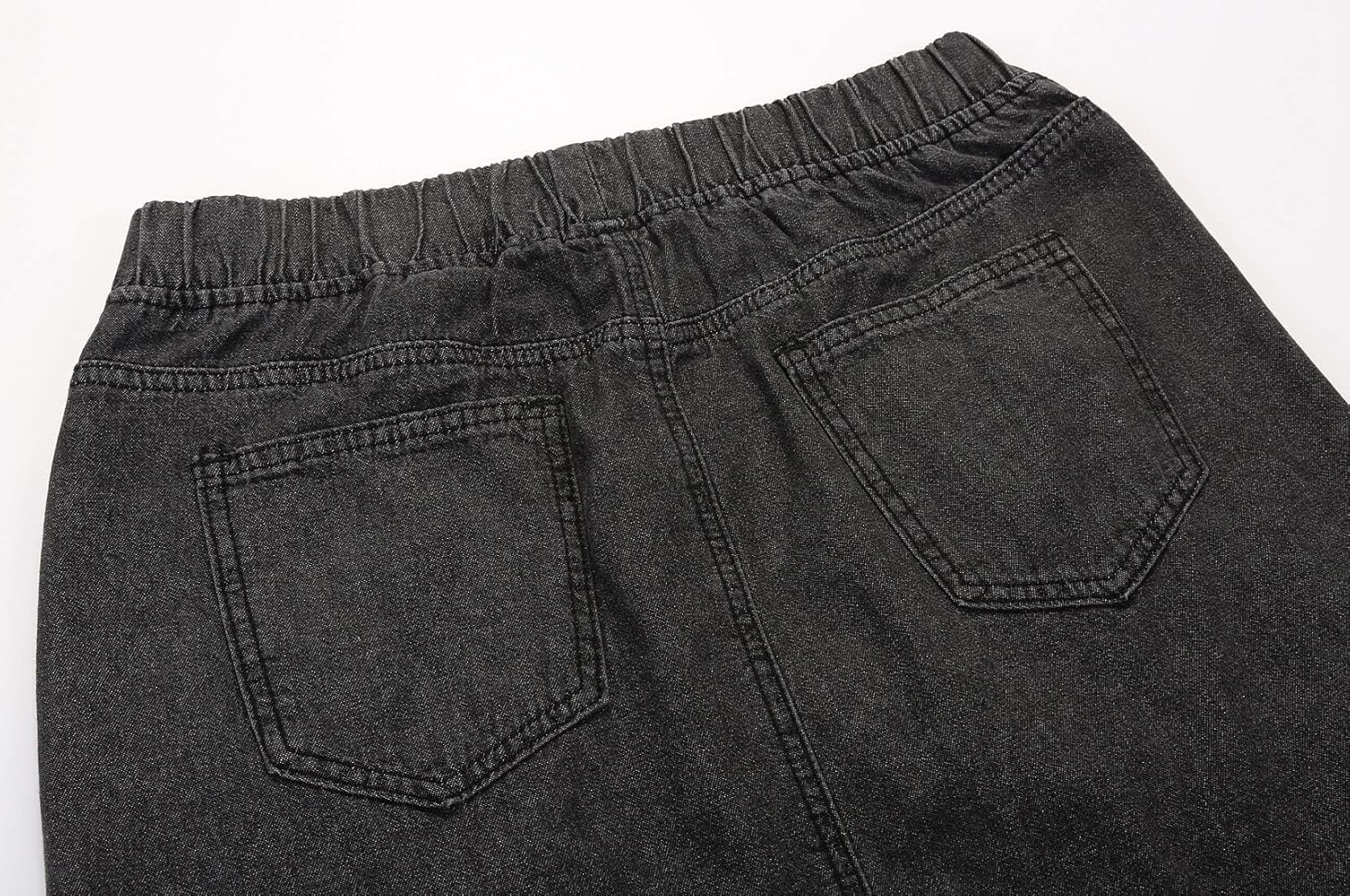 utcoco Women's Maxi Denim Skirt Retro Elastic High Waist A-Line Frayed Hem Hippie Long Jean Skirts - Image 5