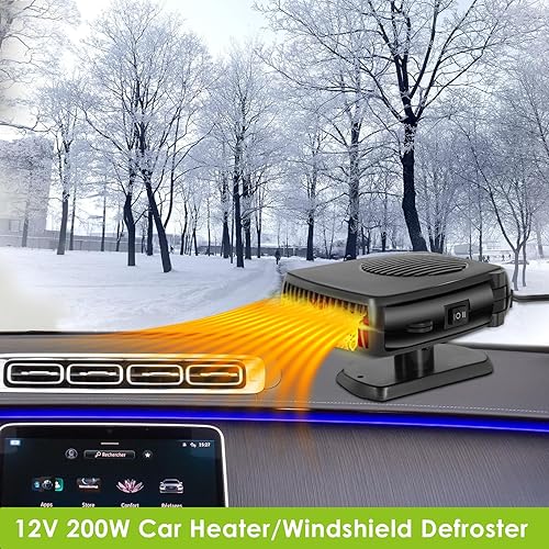 Miniatura 4 de Calentador de automóvil, 12 V 200 W, portátil, desempañador y descongelador, ventiladores de calefacción y refrigeración rápidos con enchufe para
