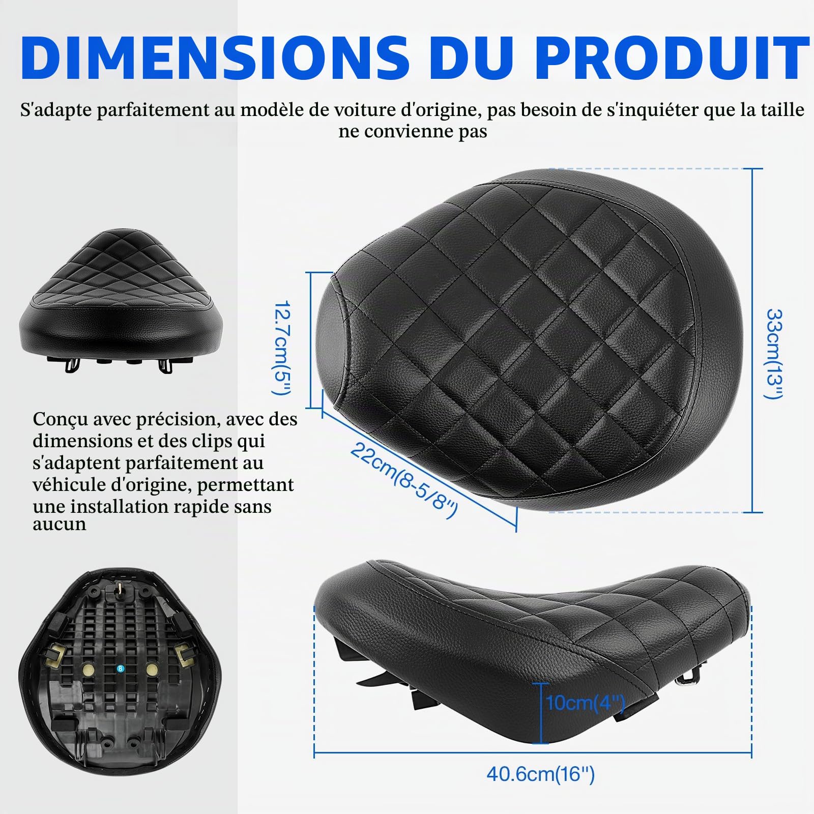 DREAMIZER Coussin pour Siège Moto Solo Siège Conducteur Coussin Gel Confort Siège Absorbant Les Chocs Compatible avec Honda Rebel 1100 Cmx1100 2017-2025