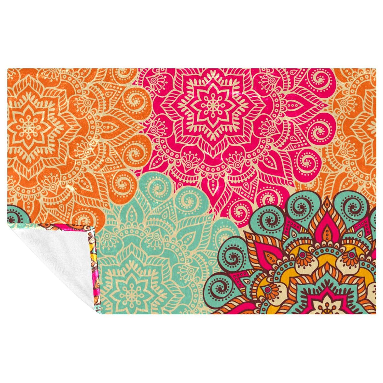Couverture mandala douce pour pique-nique et camping au style bohème