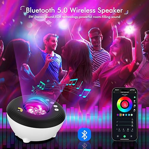 Miniatura 4 de Proyector de galaxia, proyector de luces de estrella para dormitorio con 33 luces, proyector Aurora con altavoz Bluetooth 5.0, aplicación
