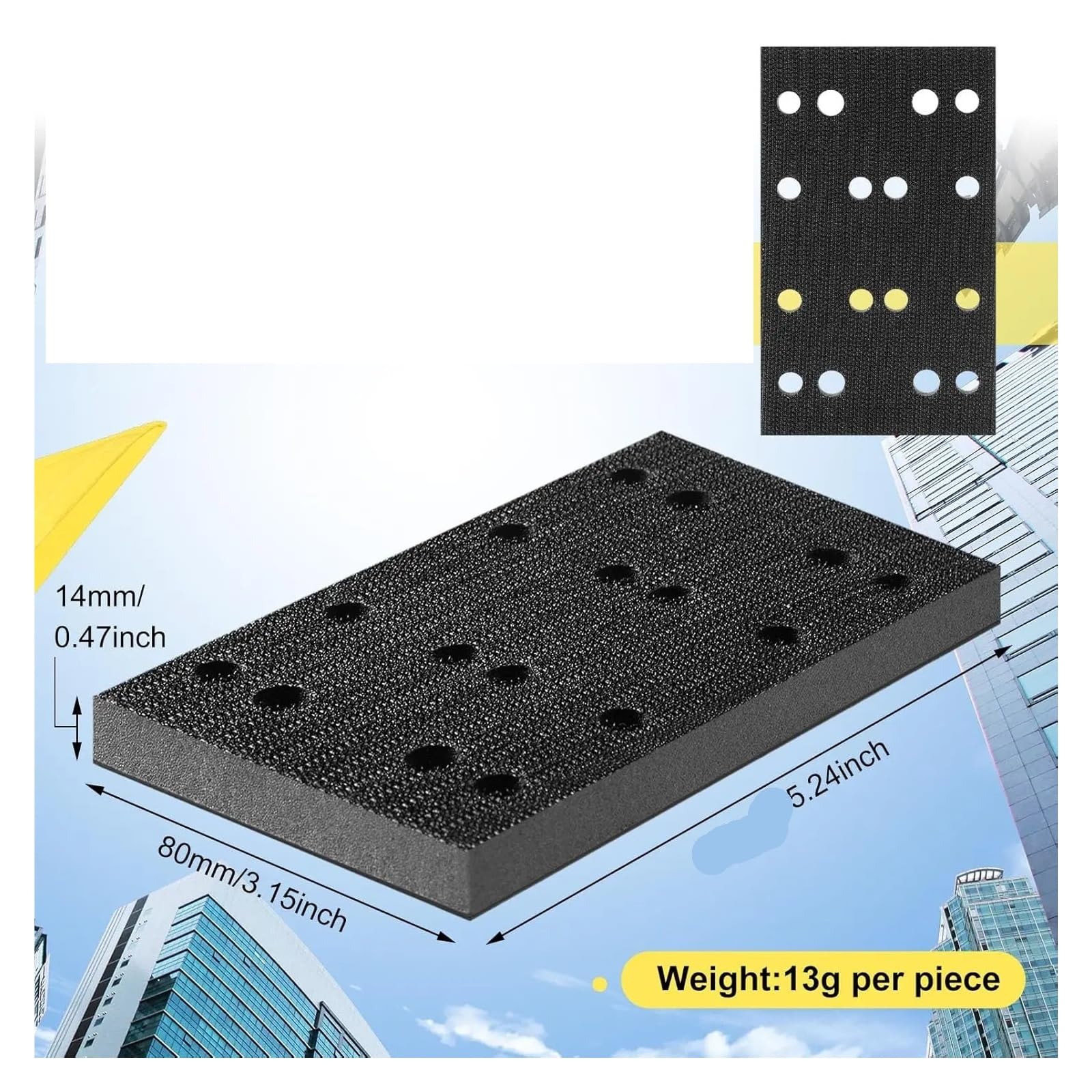 discos de lija para pulidora 2 uds/4 Uds almohadillas de lijado espuma negra almohadilla respaldo lijadora interfaz Compatible con, 80x133mm para Molienda y Pulido(4Pack 80 x 133 mm)