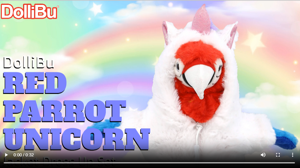 DolliBu Santa Rainbow Unicorn Plush - 9 Inch Stuffed Animal With Santa Outfit, Customizable