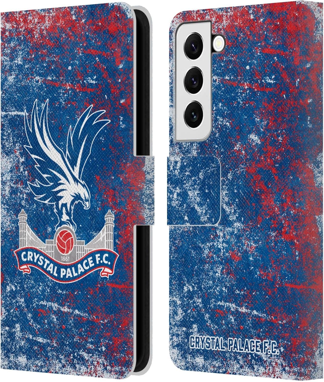 Head Case Designs Officially Licensed Crystal Palace FC Black Marble Crest Leather Wallet Case Compatible with Samsung Galaxy S22 5G