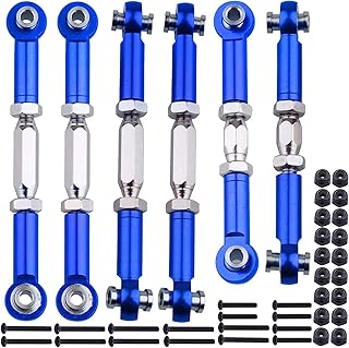 Hobbypark Aluminum Adjustable Tie Rods Toe Links Set Linkage Steel Turnbuckles for Arrma 1/10 Granite 4X4 Replacement (6-Pack) (Navy Blue)