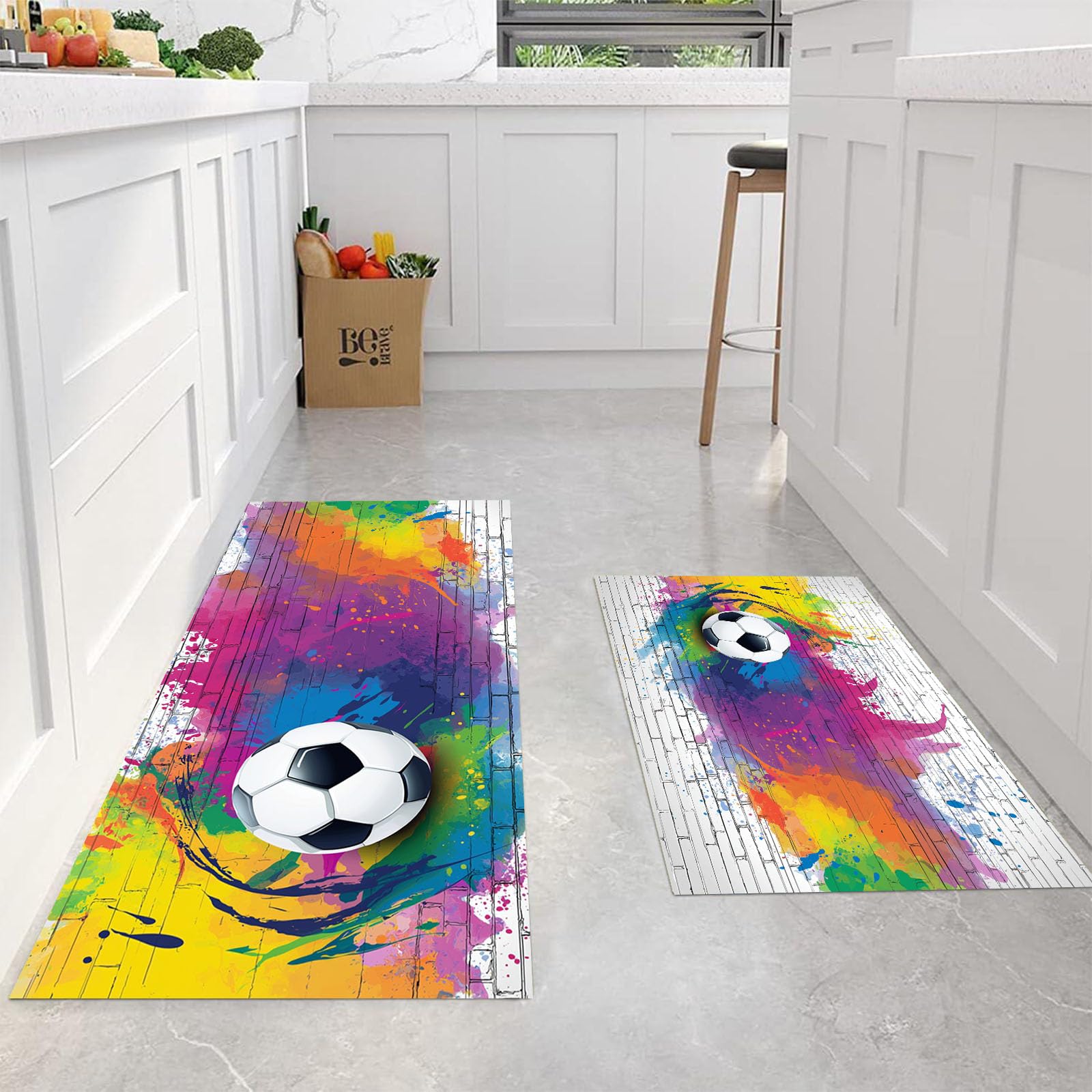 Tapis cuisine devant évier lot de 2 tapis couloir lavable antidérapant violet