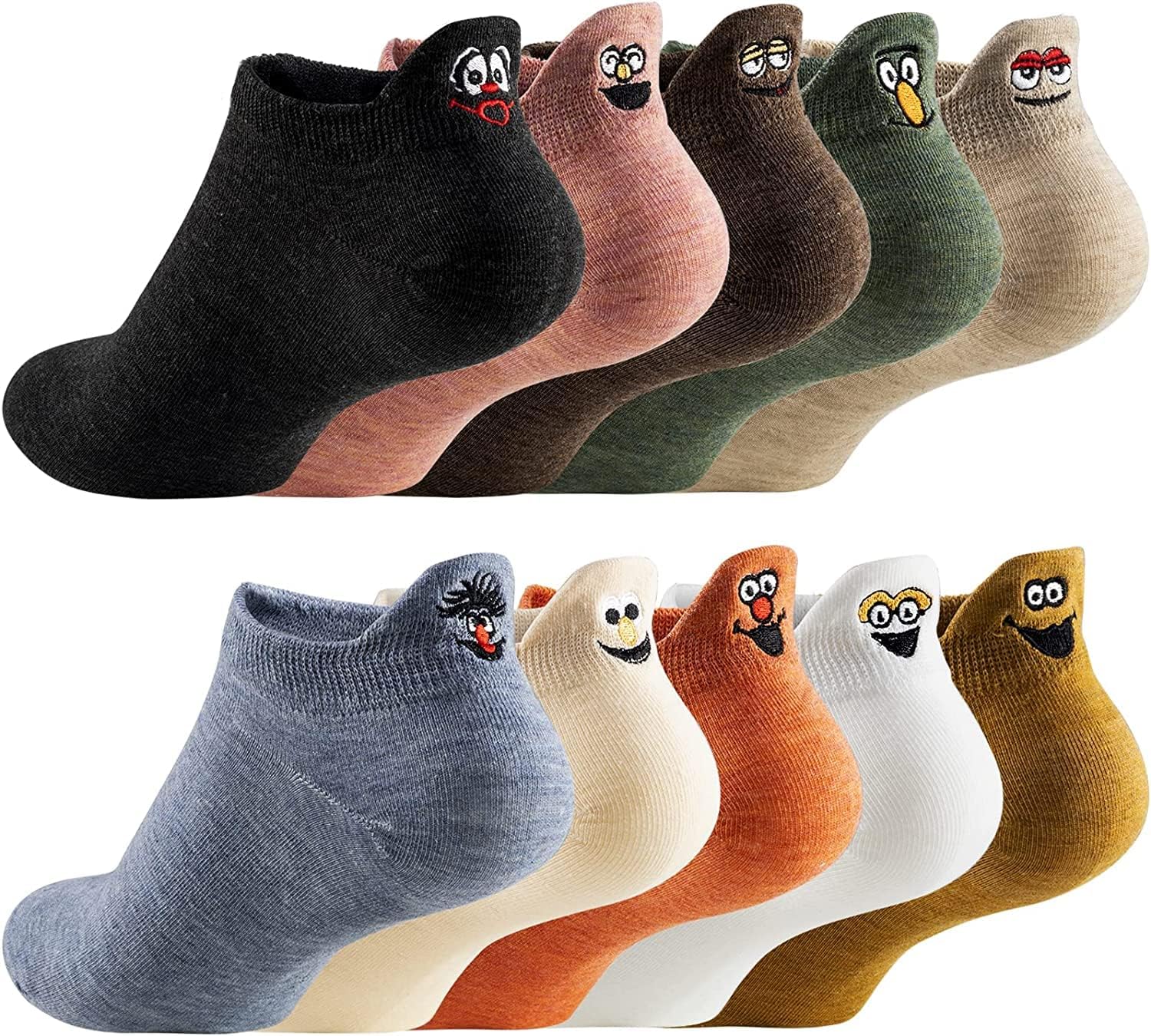 Womens Crew Socks, Casual Cotton Socks, Novel Cute Fun Girl Quarter Dress Sock for Women, Lady, Girls, 5/6Pack