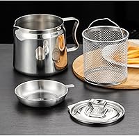 Vista 6 de Olla de filtro de aceite de acero inoxidable 304, separador de grasa, contenedor de grasa de tocino, contenedor de grasa para cocina, mini freidora