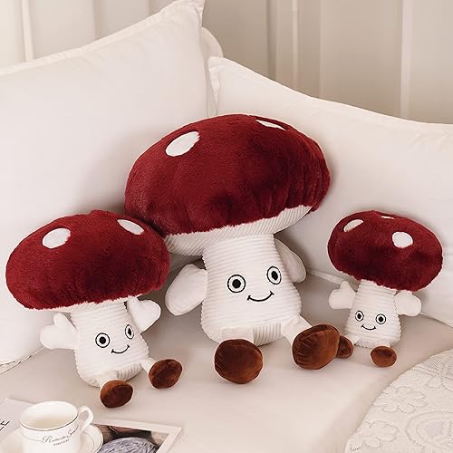 Miniatura 2 de Bonita almohada de peluche de hongos 3D para vacaciones cumpleaños decoración de interiores decoración de jardín boda almohada grande