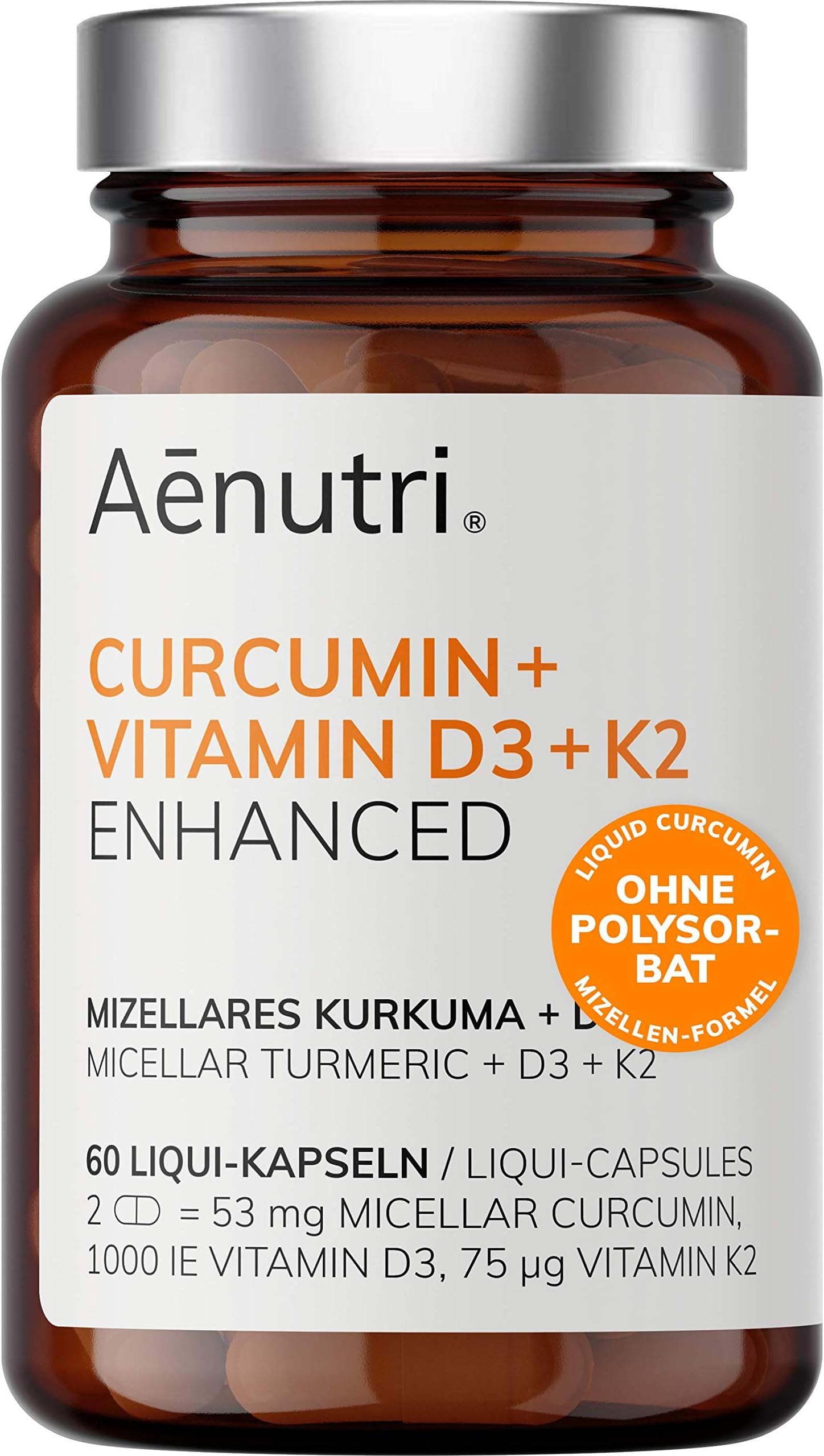 CURCUMIN+ VITAMIN D3+K2, 60 capsules