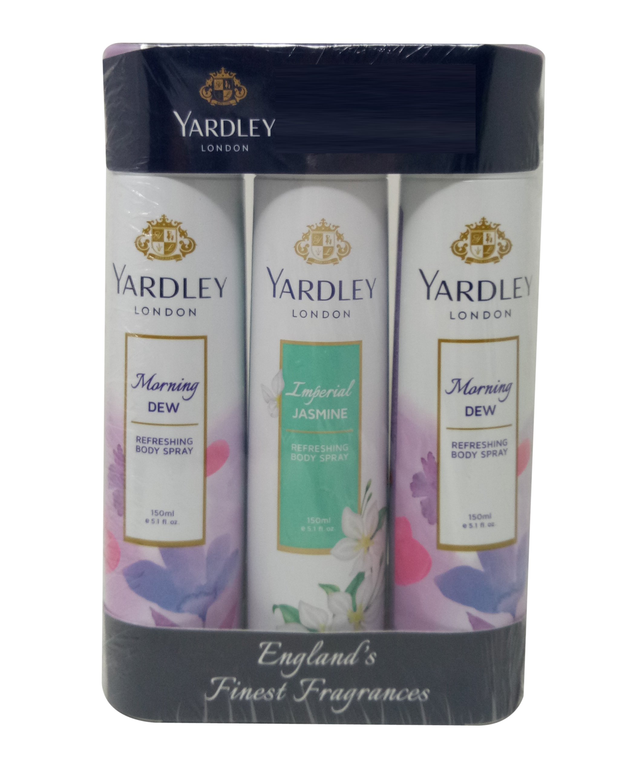 Yardley Body Spray - Morning Dew and Imperial Jasmine for Women, (2+1) x150ml Combo Pack-image-10