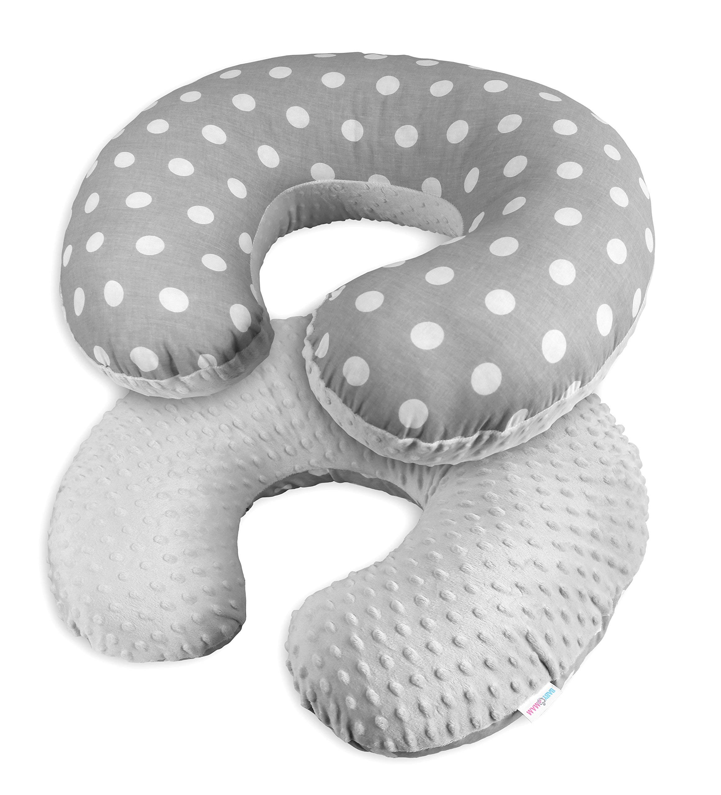 Babymam Grey / Dots Grey Nursing Pillow Dimple Breast And Bottle Feeding Cushion Baby/Newborn Washable Removable Cotton Cover Maternity Pregnancy Gifts (Dots Grey)