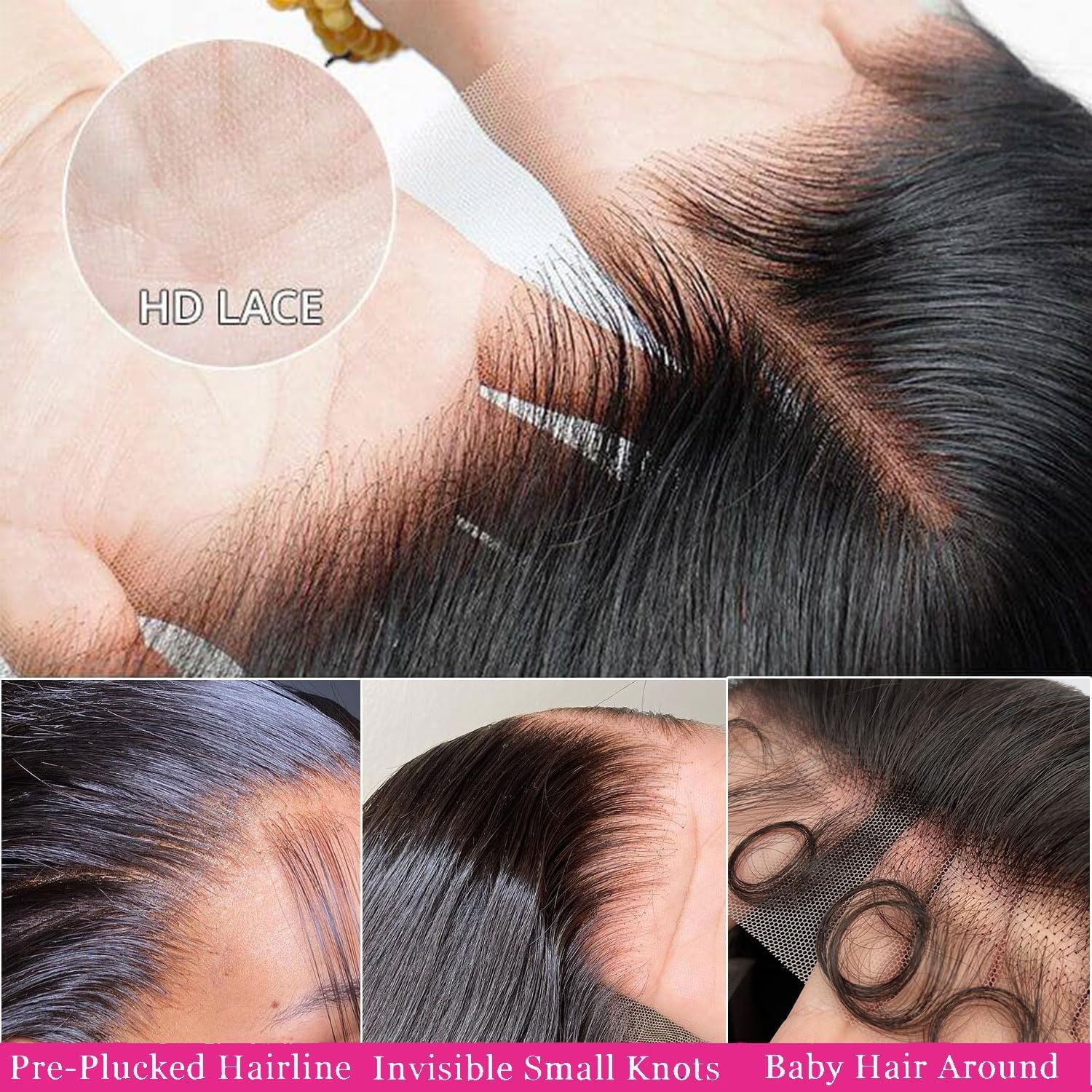 200% Density 13x6 Full Lace Frontal Wig Body Lace Front Wigs Human Hair HD Transparent Lace Glueless Wig Pre Plucked 12A Brazilian Virgin Human Hair Wigs for Women 28 inch