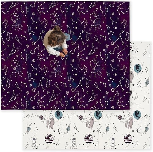 JumpOff Jo - Alfombra de juego plegable grande para bebé, alfombra de juego de espuma segura para el tiempo boca abajo, bolígrafos de juego y niños