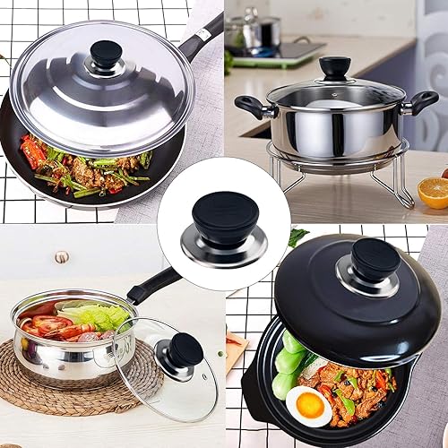 Miniatura 7 de Juego de 6 pomos universales para tapa de olla, utensilios de cocina universales de repuesto para tapa de cacerola, mango de perilla de tapa de