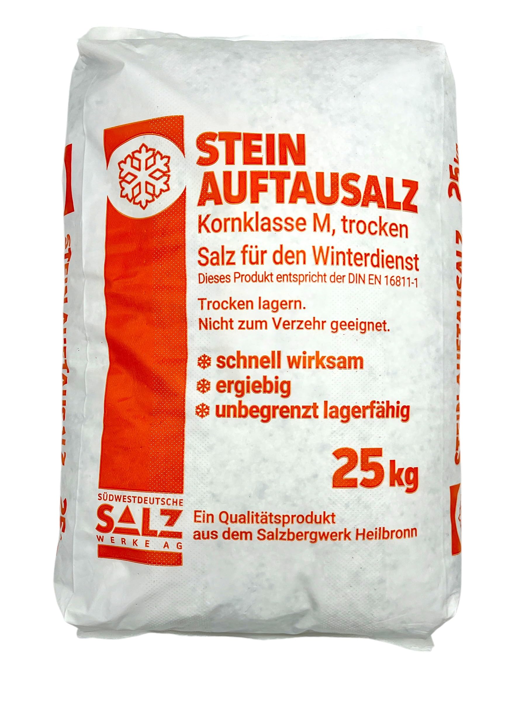 Sal para deshielo, saco de 25 kg, para servicios de invierno profesionales