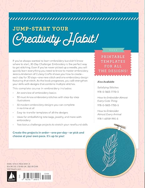 30 Day Challenge: Embroidery: A Day-by-Day Guide to Learn New Stitches and Create Beautiful Designs - 2