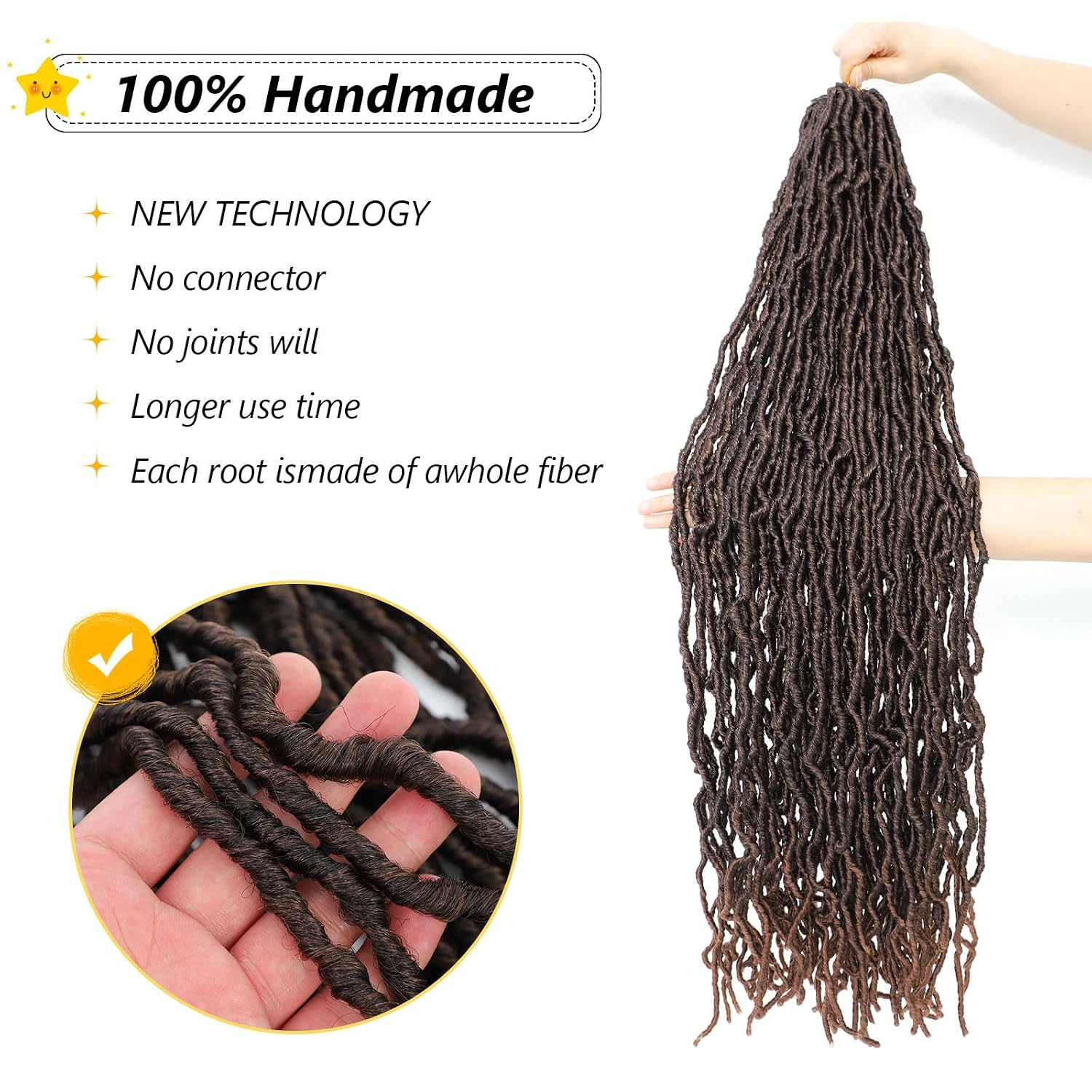 Faux Locs Crochet Hair For Black Women Soft Locs 36 Inch 8 Packs Crochet Faux Locs For Butterfly Locs Crochet Hair Pre Looped Curly Wavy Goddess Locs(1B/30)