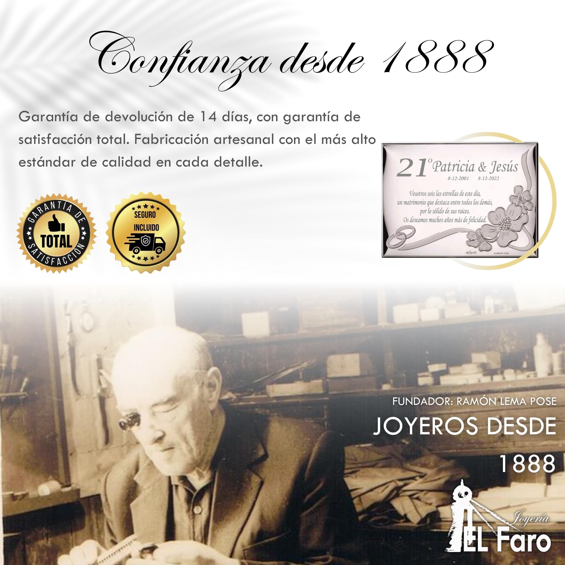 Placa conmemorativa personalizada 13x18 homenaje para bodas