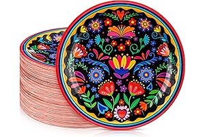 100 Pcs Fiesta Paper Plates 7 Inch