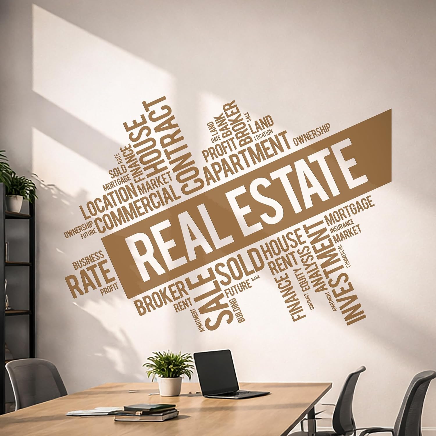 Vinyl Wall Decal Real Estate Broker Words Cloud Interior Art Stickers Mural Large Decor (ig5733) Black