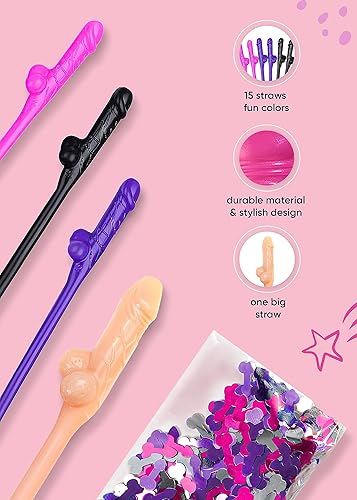 Miniatura 3 de Pajitas de despedida de soltera para fiesta de pene 30+1, divertidas pajitas en forma de pene para decoración de despedida de soltera, pajitas para