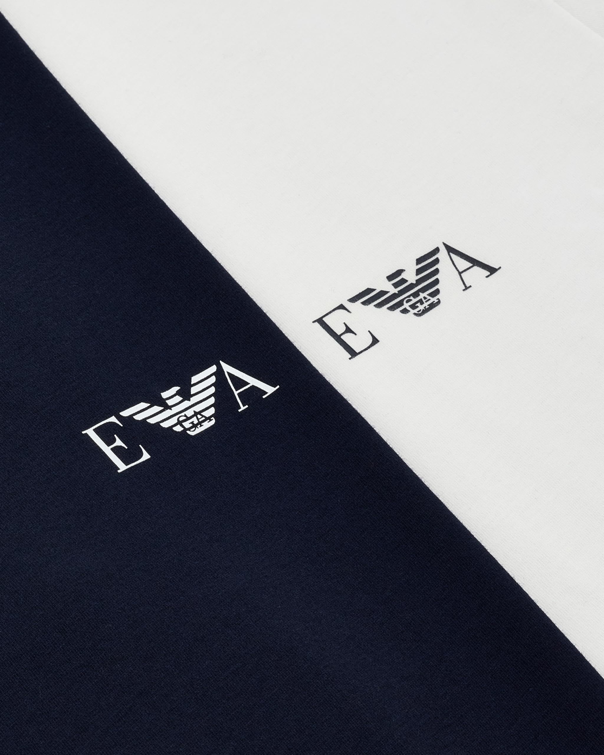 Męski pogrubiony monogram 2-pak T-shirt z okrągłym dekoltem niebieski XL dopasowany krój, NIEBIESKI, XL