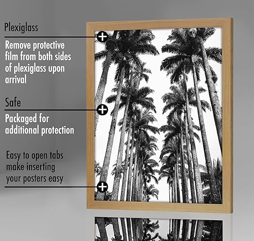Vista 17 de Americanflat - Marco para póster de 71 x 74 cm con plexiglás pulido, portarretratos negro de madera industrializada, Epic Collection, marco ancho