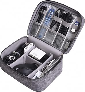 Electronics Organizer, AURTEC Digital Accessories Cable Organizer Bag Travel Cable Storage Bag Protects USB Drives, Memory Cards, Chargers, Cords, Adaptors and Other Device Accessories