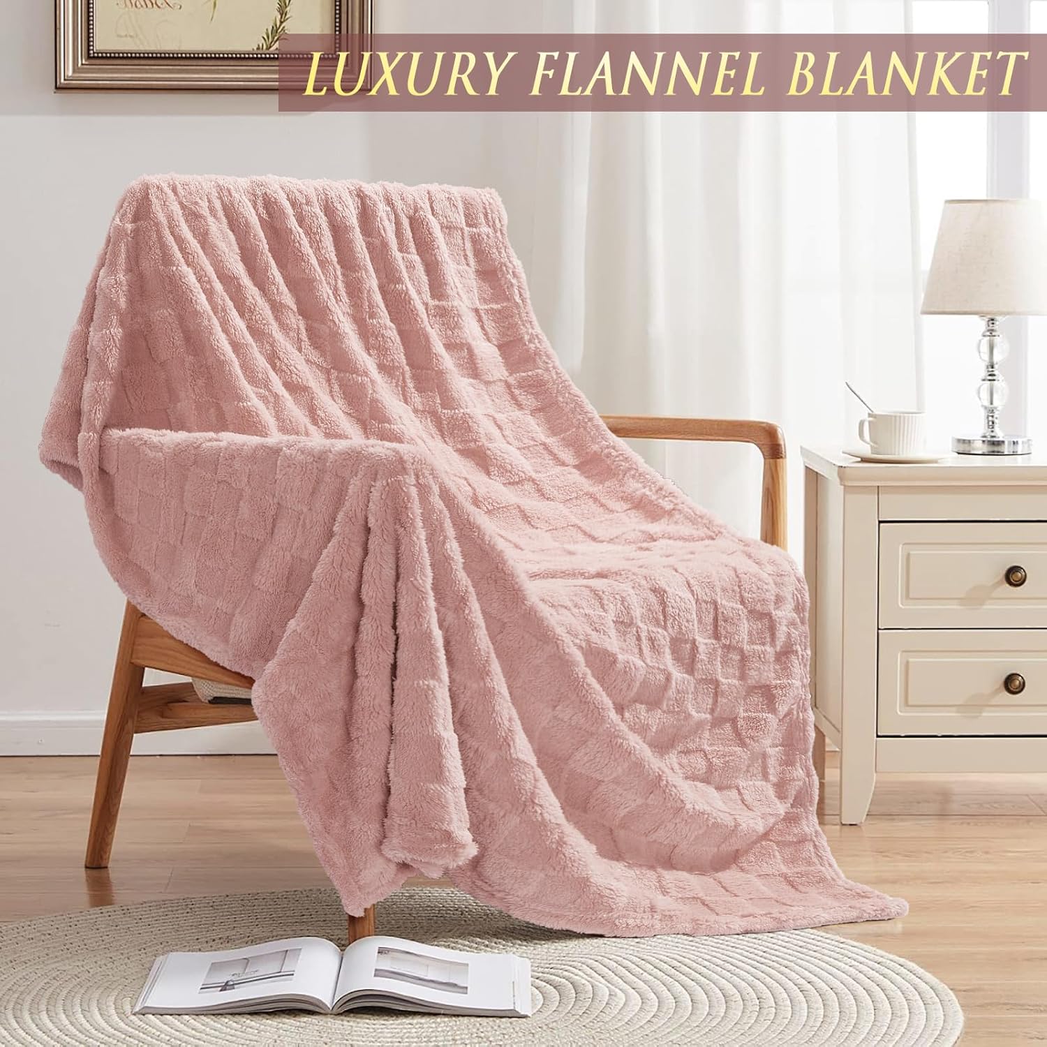 Birthday Gifts for Women, Self Care Get Well Soon Gift Baskets for Women, Rose Relaxing Spa Gifts Care Package with Blanket, Unique Valentines Day Gift Ideas for Her Wife Girlfriend Mom Friend Sister - Image 4