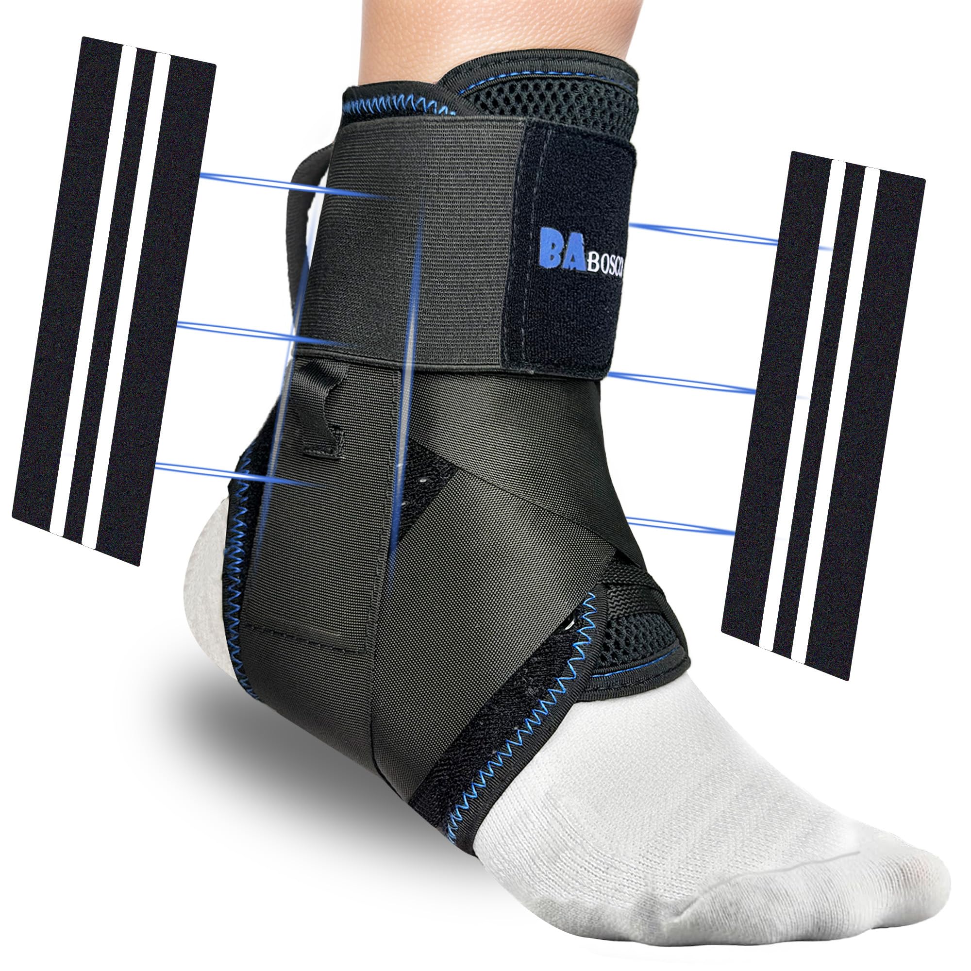 Ultra Thin Ankle Brace for Women & Men – Figure 8 Hook-and-Loop Support