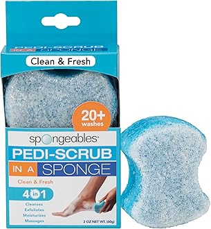 Spongables Pedi Scrub Foot Exfoliating 20+ Wash Sponge