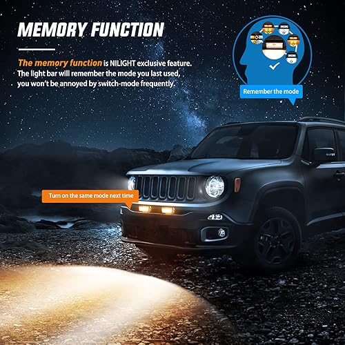 Miniatura 3 de Nilight 2 extensiones de arnés de cableado de 16 AWG de 10 pies para 6 modos de barra de luz blanca y ámbar, juego estroboscópico y enchufe, 3